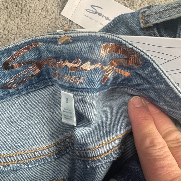 New Seven7 Flared Jeans Women's 8 Blue Denim Stretch Felicity High Rise Slim - Picture 6 of 6